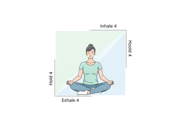 Guía visual para practicar la técnica de respiración cuadrada