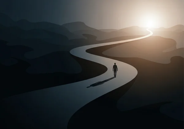 Seseorang berjalan ke arah cahaya, melambangkan pemulihan daripada depresi