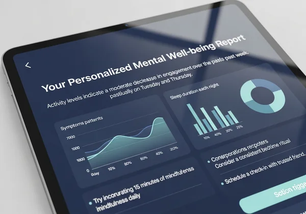 AI-generated personalized mental health report on screen