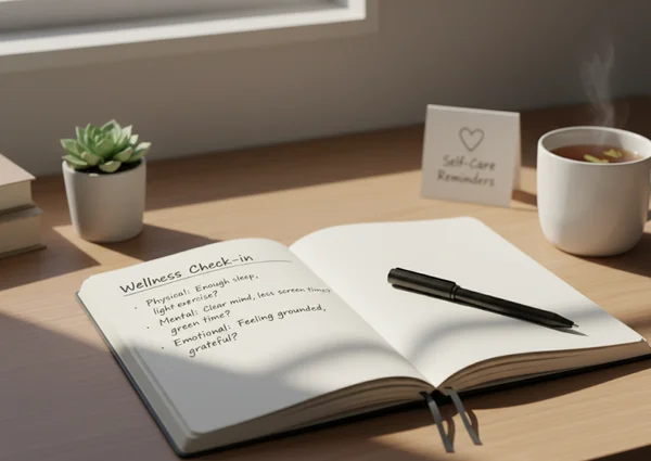 Calm mental wellness check-in notes