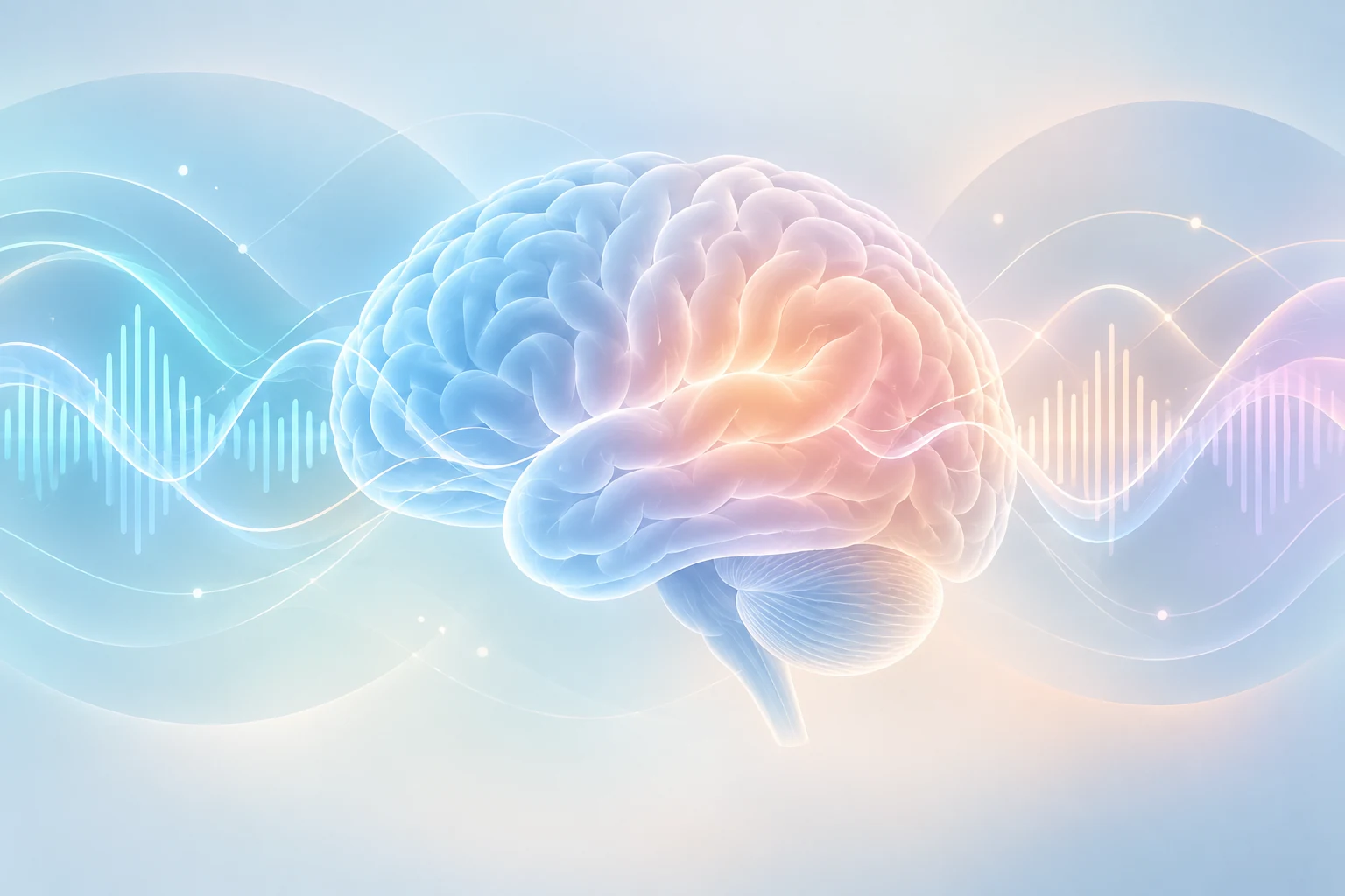 Abstract brain and sound waves