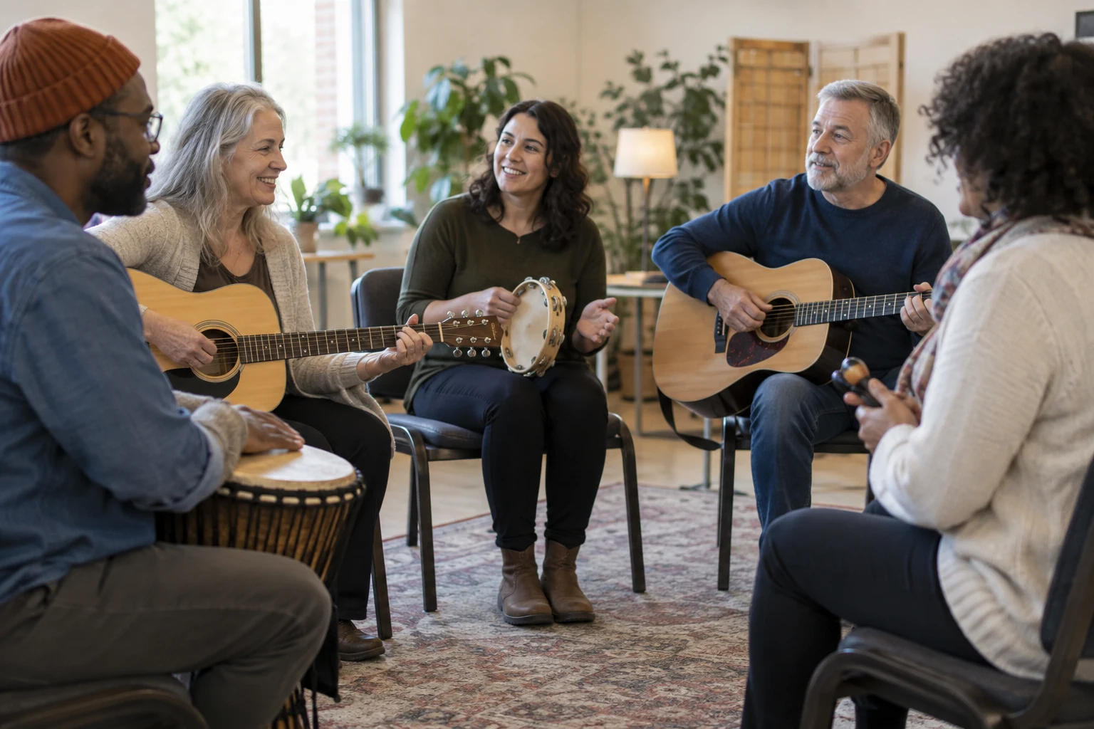 Calm group music circle