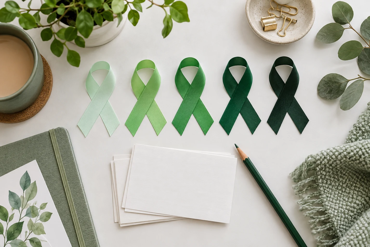 Green awareness color shades